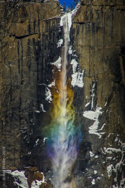 Yosemite Falls with Rainbow and Ice - HeartWork Photography Accessible Nature Outings - Copyright 2017 Rick Waller