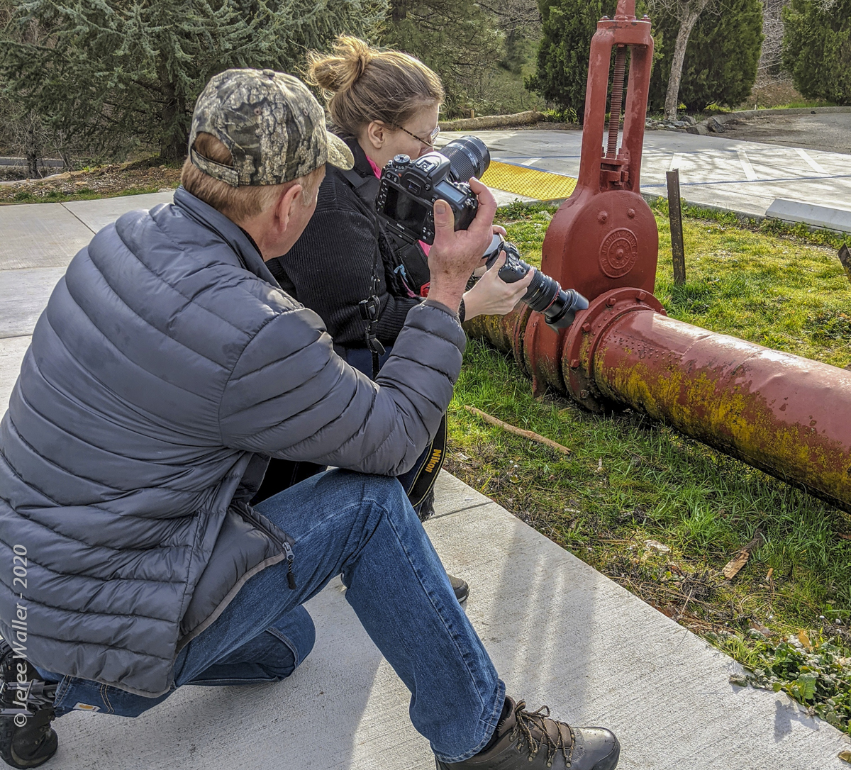 Volunteer Photography Training - Wolf Creek Trail - Northstar Mining Museum - hydraulic mining monitor - Yasha, Rick - Copyright 2020 HeartWork Photography